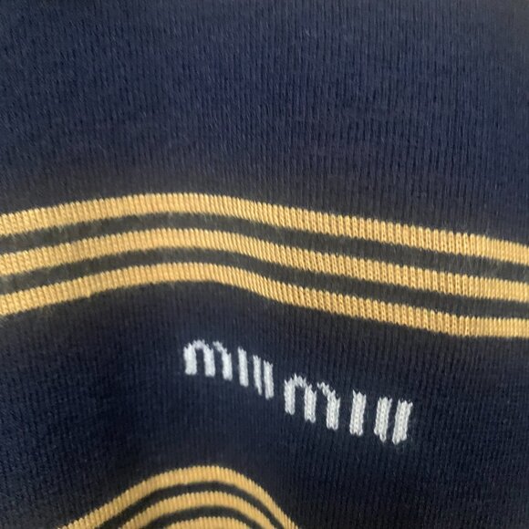 Miu Miu Striped Cashmere and Silk Polo Sweater - Picture 6 of 9